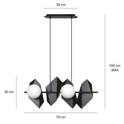 Luster na sajli DRIFTON 4xE14/10W/230V crno