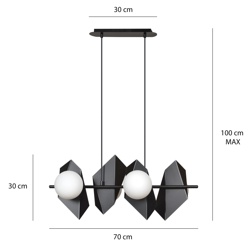 Luster na sajli DRIFTON 4xE14/10W/230V crno