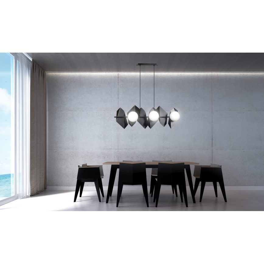 Luster na sajli DRIFTON 6xE14/10W/230V crno