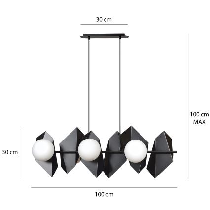 Luster na sajli DRIFTON 6xE14/10W/230V crno