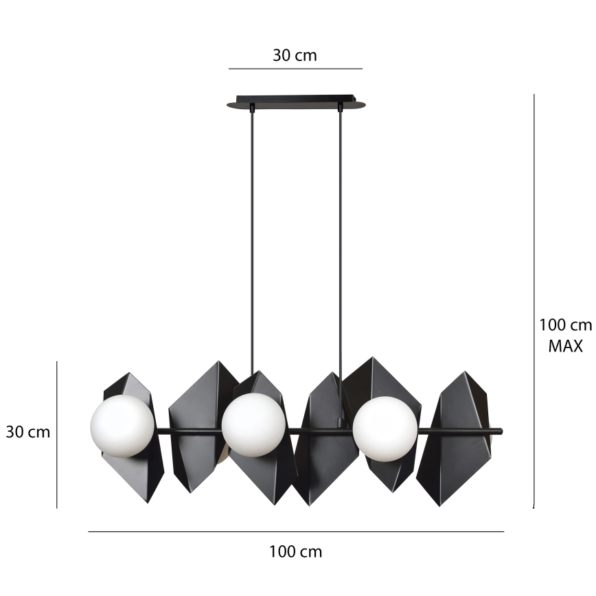 Luster na sajli DRIFTON 6xE14/10W/230V crno