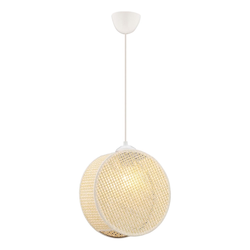 Luster na sajli DRUM 1xE27/60W/230V krem boje