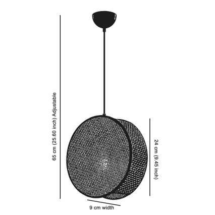 Luster na sajli DRUM 1xE27/60W/230V krem boje