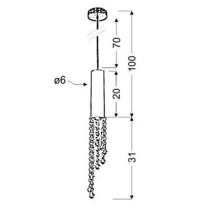 Luster na sajli DUERO 1xGU10/3W/230V