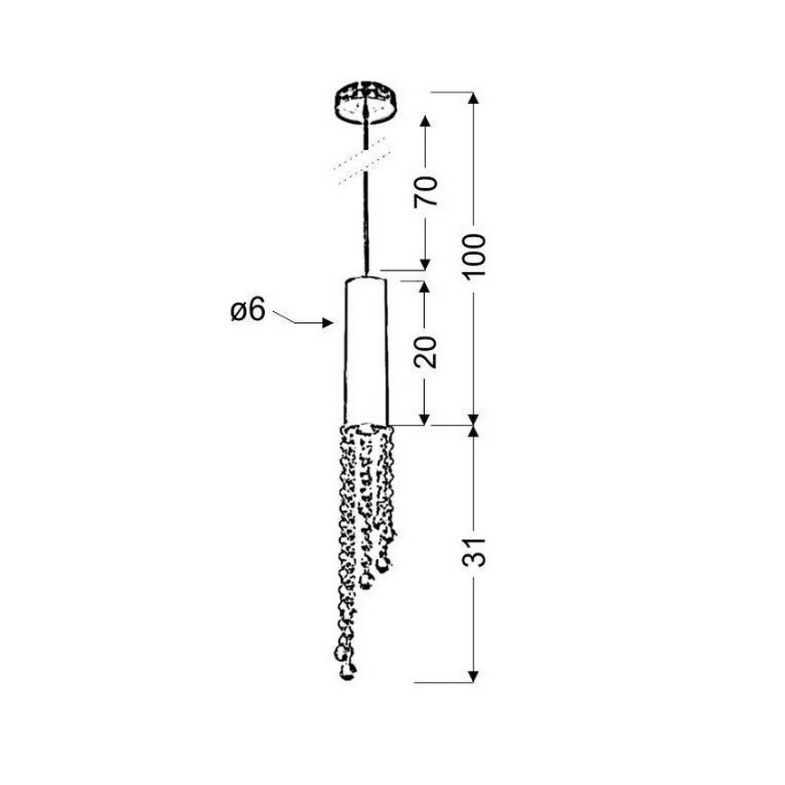 Luster na sajli DUERO 1xGU10/3W/230V