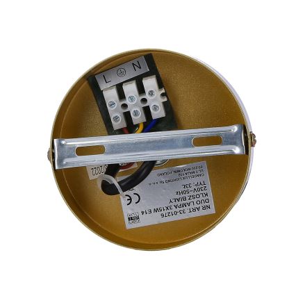 Luster na sajli DUO 3xE14/40W/230V zlatna/crno