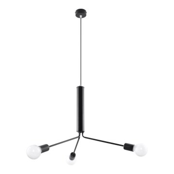 Luster na sajli DUOMO 3D 3xE27/60W/230V crno