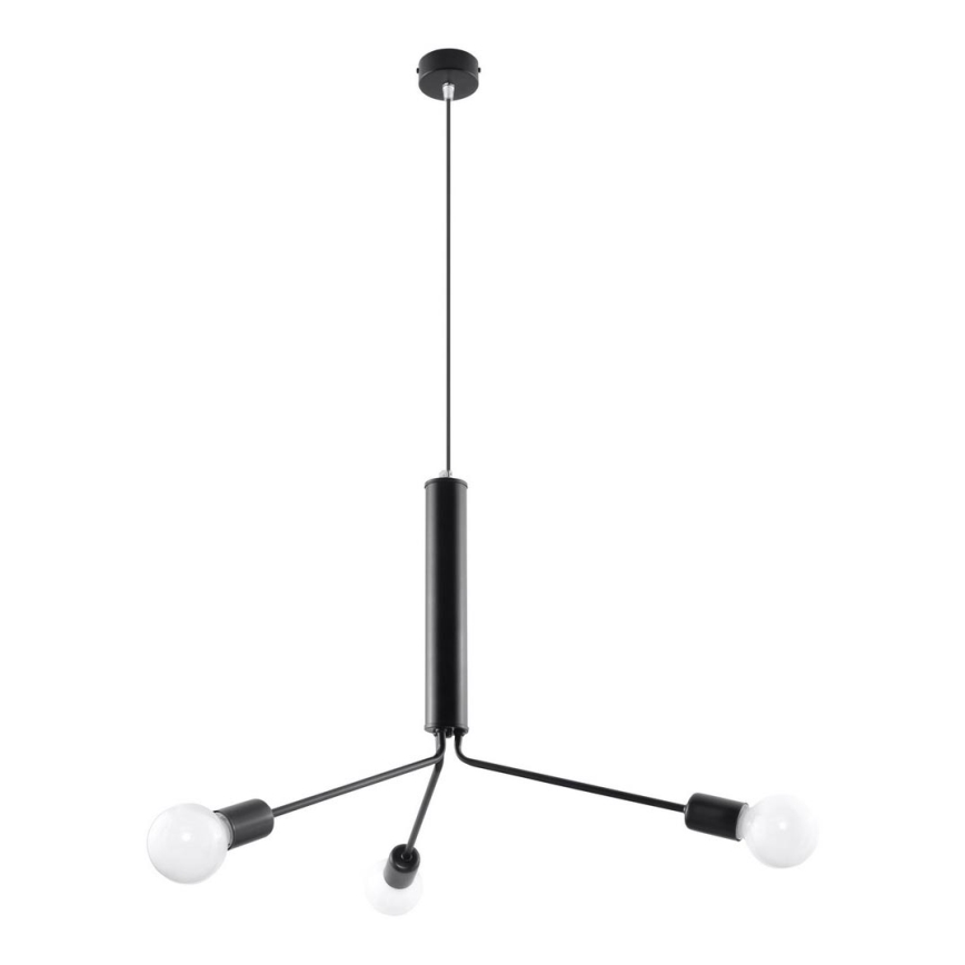 Luster na sajli DUOMO 3D 3xE27/60W/230V crno