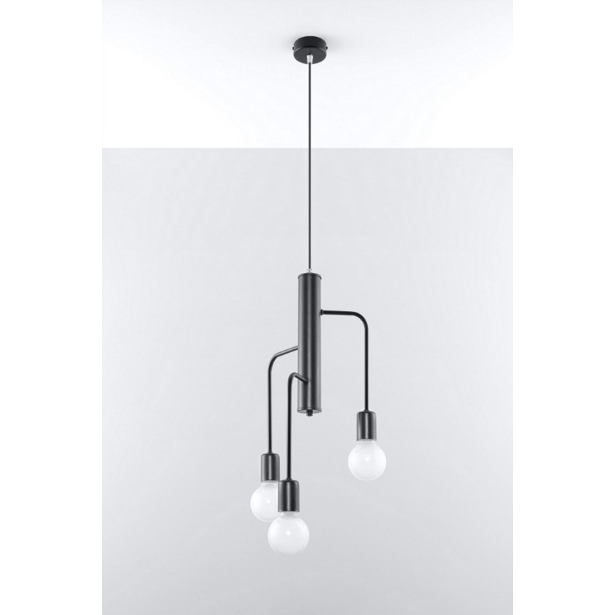 Luster na sajli DUOMO 3M 3xE27/60W/230V crno