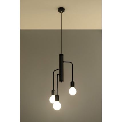 Luster na sajli DUOMO 3M 3xE27/60W/230V crno