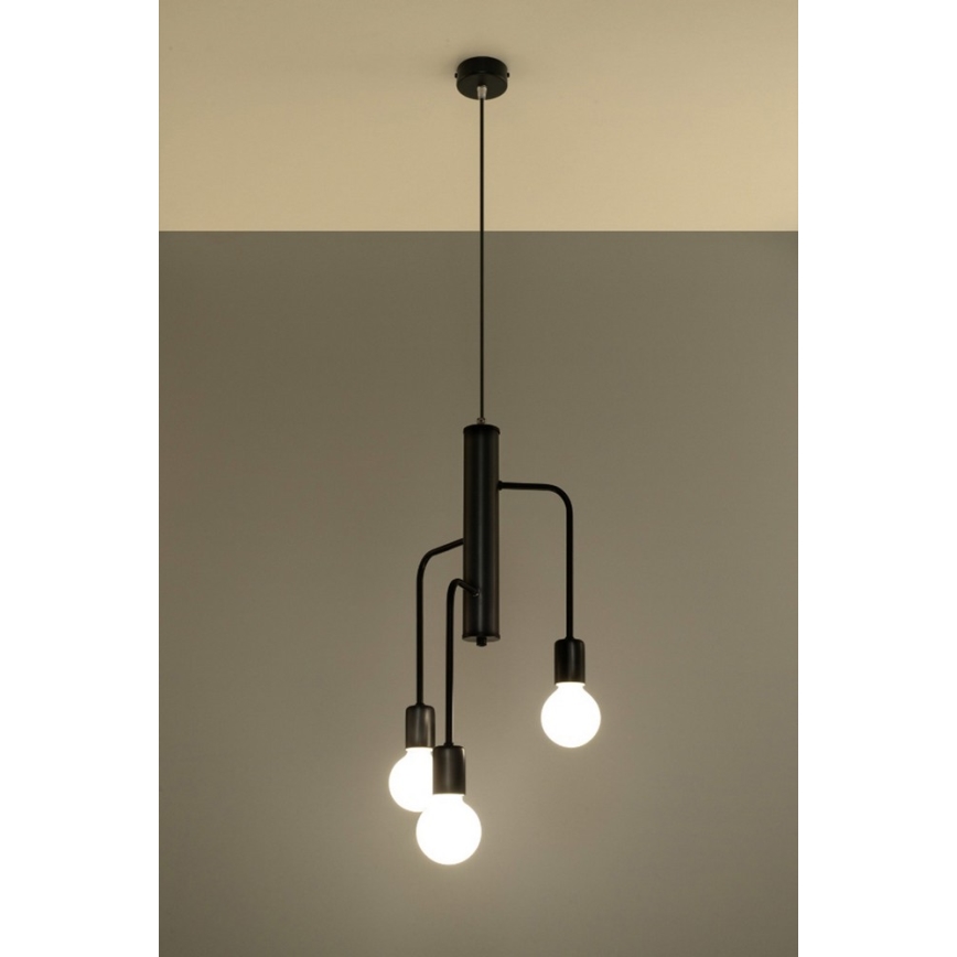 Luster na sajli DUOMO 3M 3xE27/60W/230V crno
