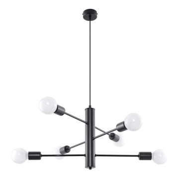 Luster na sajli DUOMO 6 6xE27/60W/230V crno
