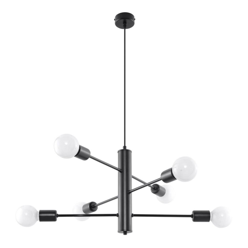 Luster na sajli DUOMO 6 6xE27/60W/230V crno