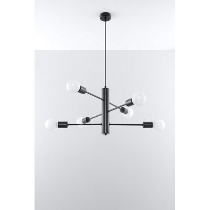 Luster na sajli DUOMO 6 6xE27/60W/230V crno