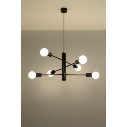 Luster na sajli DUOMO 6 6xE27/60W/230V crno