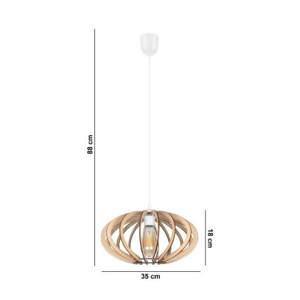 Luster na sajli EARTH 1xE27/60W/230V bela/bež
