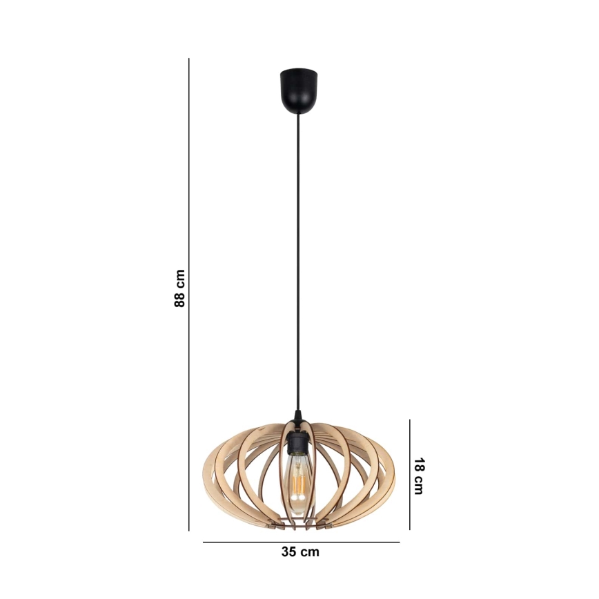 Luster na sajli EARTH 1xE27/60W/230V crno/bež