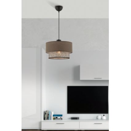 Luster na sajli ECHO 1xE27/60W/230V braon/siva