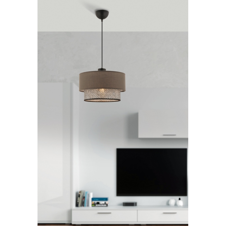 Luster na sajli ECHO 1xE27/60W/230V braon/siva