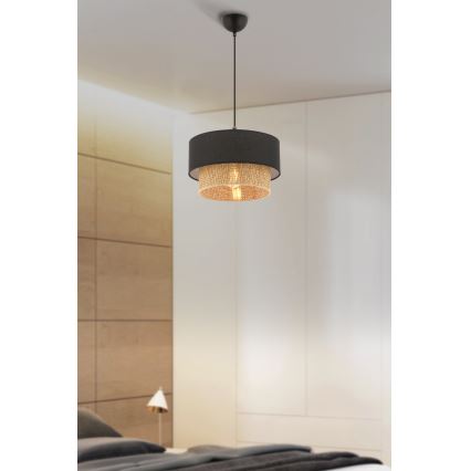 Luster na sajli ECHO 1xE27/60W/230V crna/smeđa