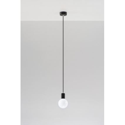 Luster na sajli EDISON 1xE27/60W/230V crno