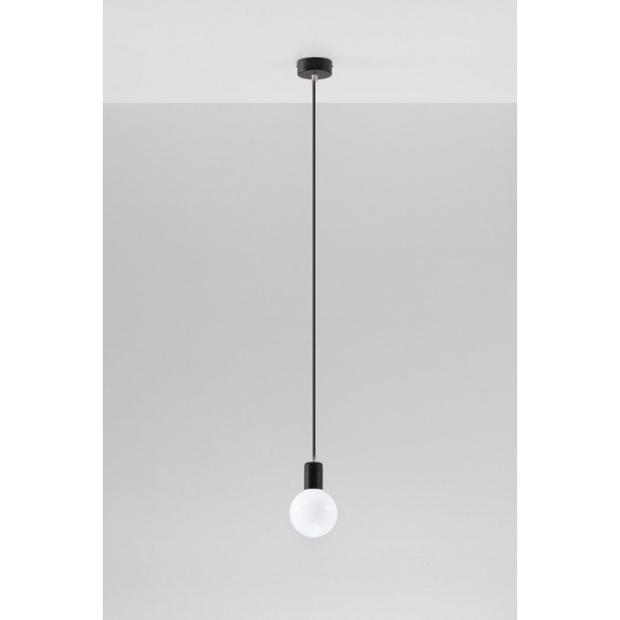 Luster na sajli EDISON 1xE27/60W/230V crno