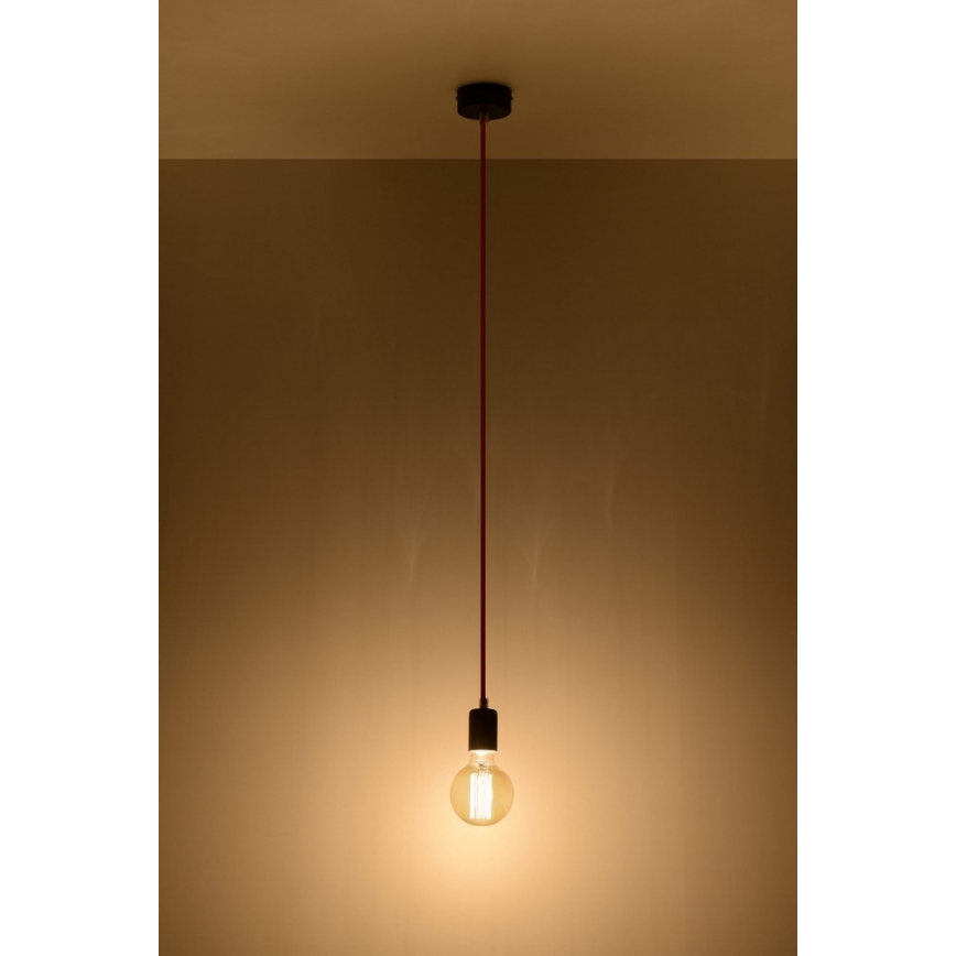 Luster na sajli EDISON 1xE27/60W/230V crno