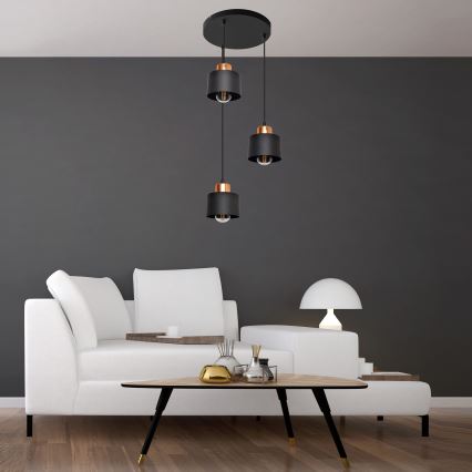 Luster na sajli EDISON 3xE27/15W/230V