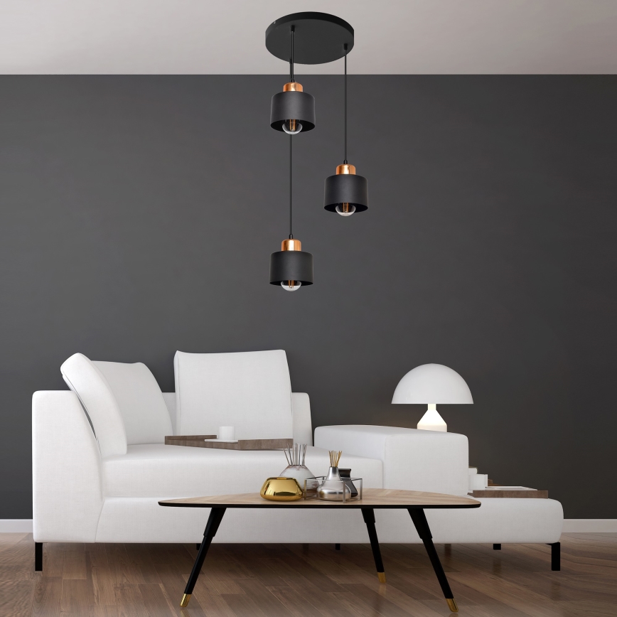 Luster na sajli EDISON 3xE27/15W/230V