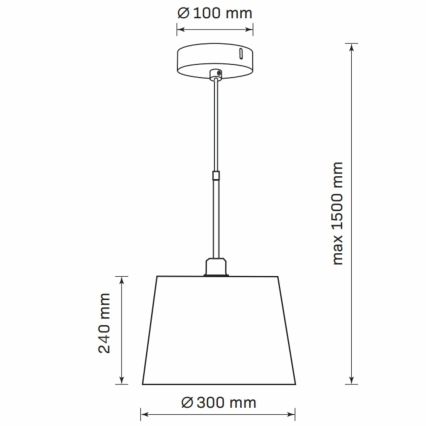 Luster na sajli ELENA 1xE27/20W/230V crno