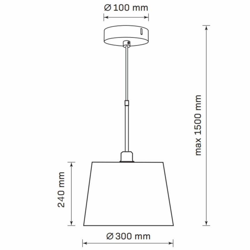 Luster na sajli ELENA 1xE27/20W/230V crno