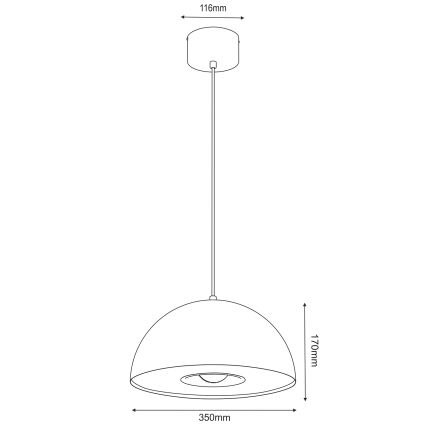 Luster na sajli ELGUND 1xE27/15W/230V pr. 35 cm mesing