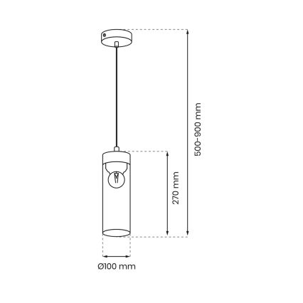 Luster na sajli ELICA 1xE27/60W/230V