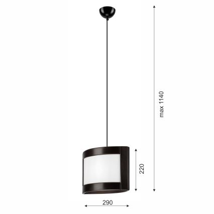 Luster na sajli ELODIE 1xE27/60W/230V hrast