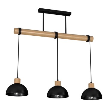 Luster na sajli ERIK 3xE27/60W/230V bež/crno