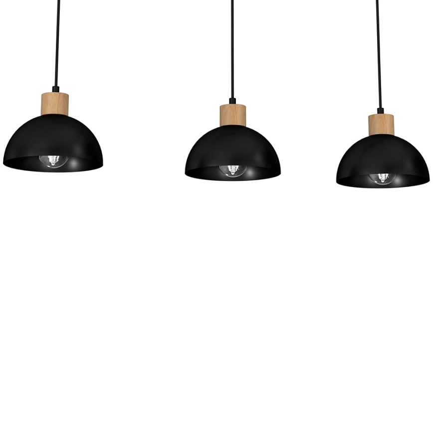 Luster na sajli ERIK 3xE27/60W/230V bež/crno