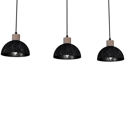 Luster na sajli ERIK 3xE27/60W/230V braon/crno