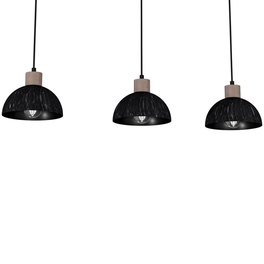 Luster na sajli ERIK 3xE27/60W/230V braon/crno