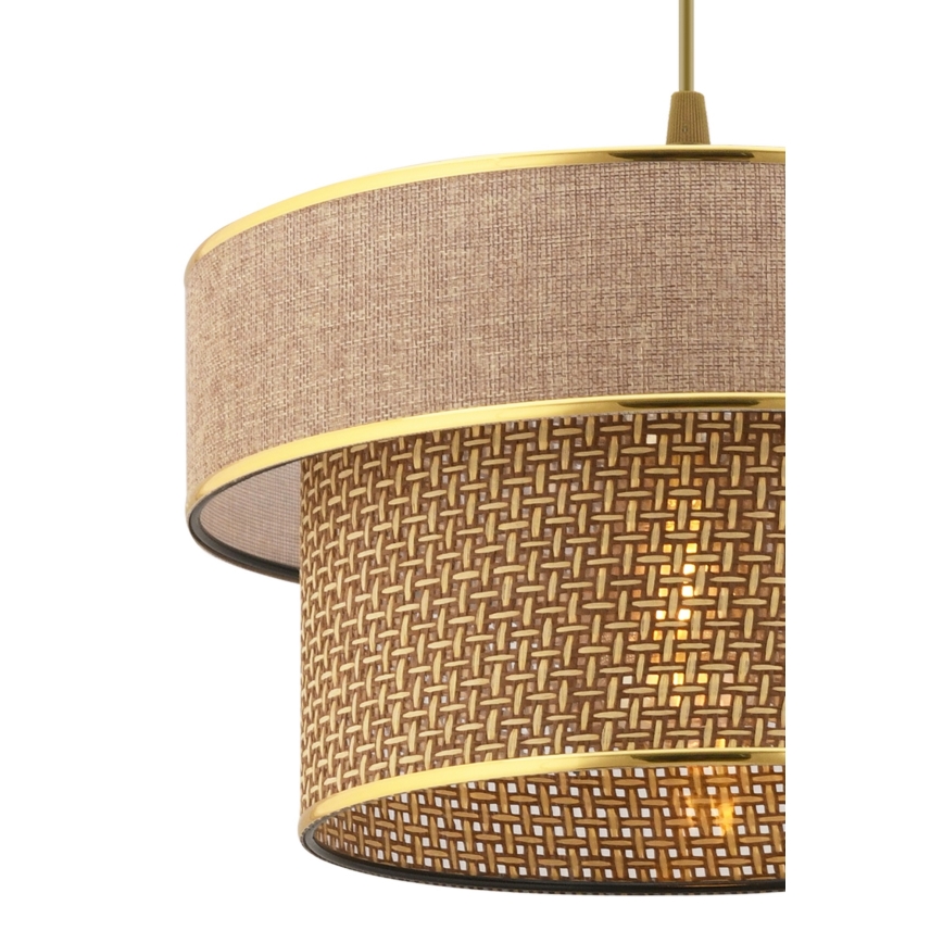 Luster na sajli ERO 1xE27/60W/230V braon/zlatan