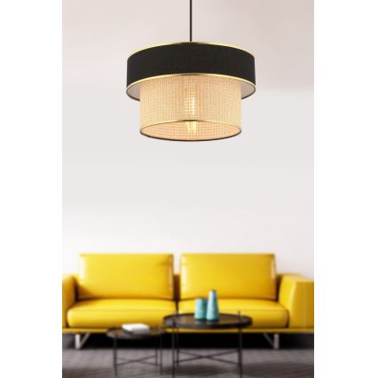 Luster na sajli ERO 1xE27/60W/230V crna/bež