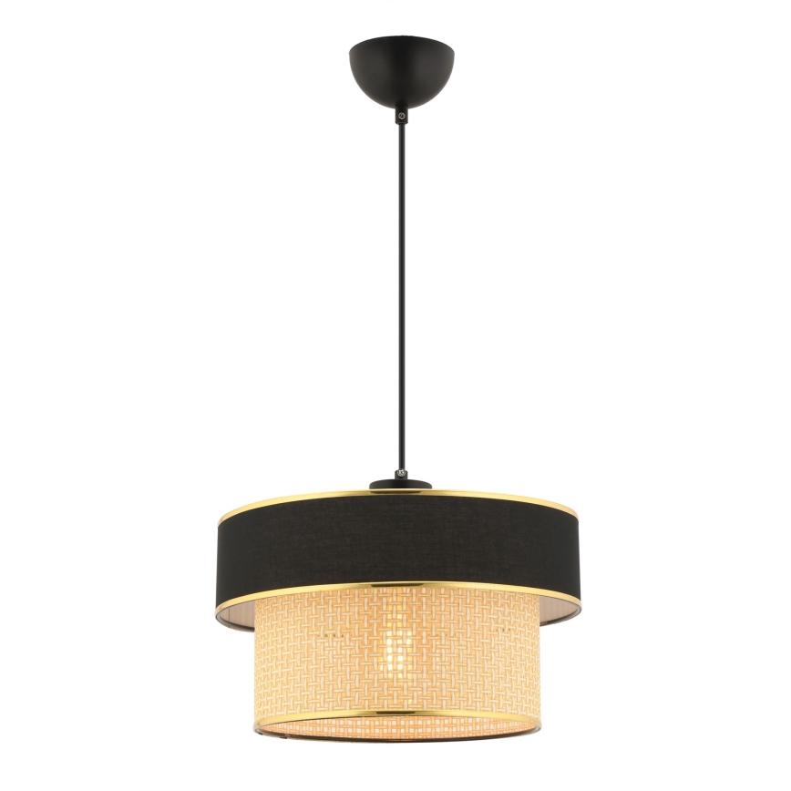 Luster na sajli ERO 1xE27/60W/230V crna/bež