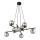 Luster na sajli ESSA 8xE14/10W/230V crno/dimno