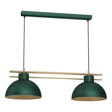 Luster na sajli ESTATE 2xE27/15W/230V zelena