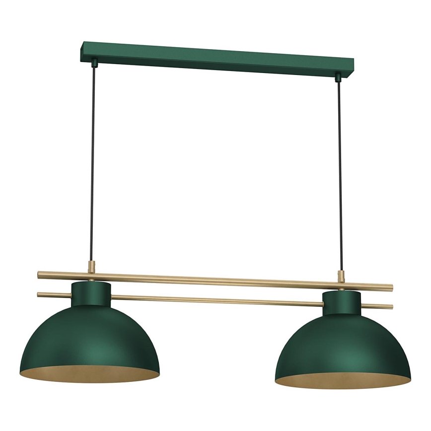 Luster na sajli ESTATE 2xE27/15W/230V zelena