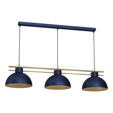 Luster na sajli ESTATE 3xE27/15W/230V plava