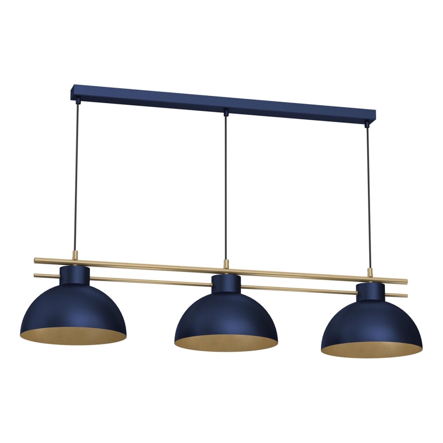 Luster na sajli ESTATE 3xE27/15W/230V plava