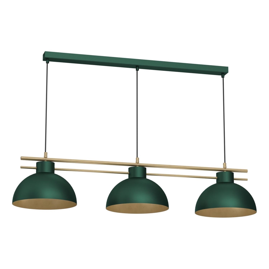 Luster na sajli ESTATE 3xE27/15W/230V zelena