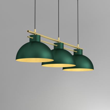 Luster na sajli ESTATE 3xE27/15W/230V zelena