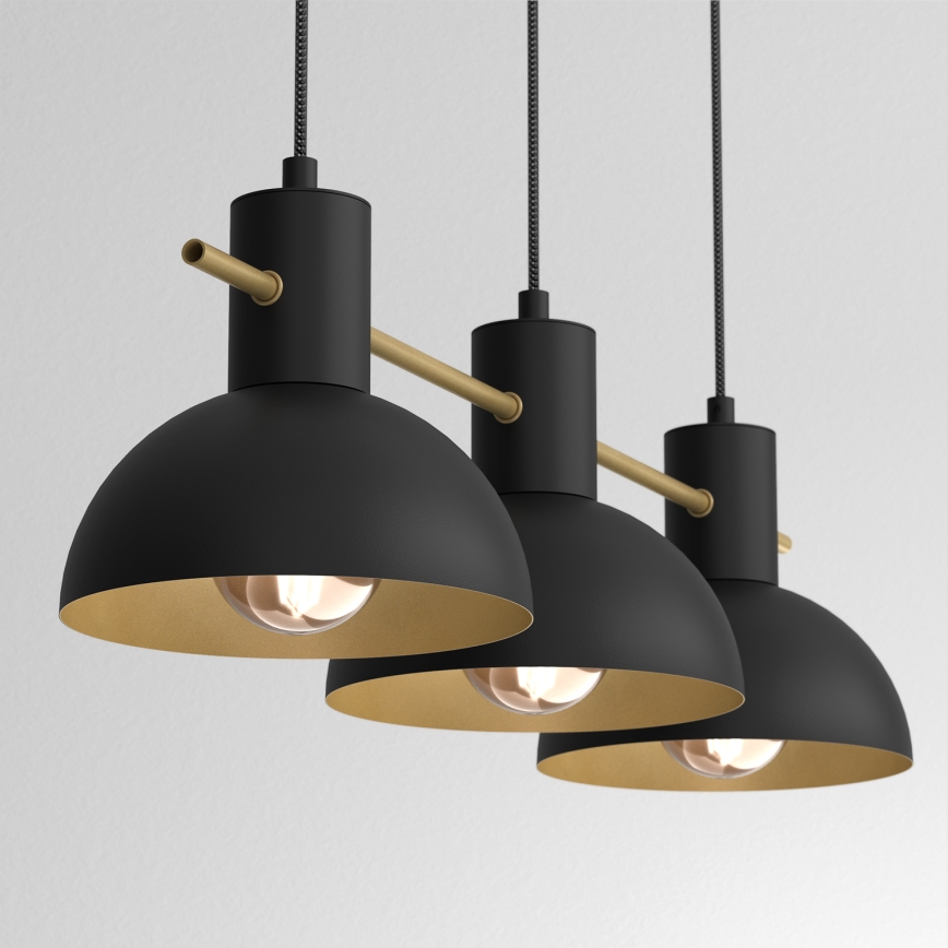 Luster na sajli ESTATE MINI 3xE27/15W/230V crno