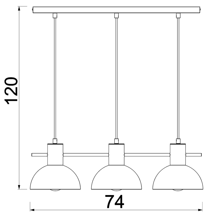 Luster na sajli ESTATE MINI 3xE27/15W/230V crno